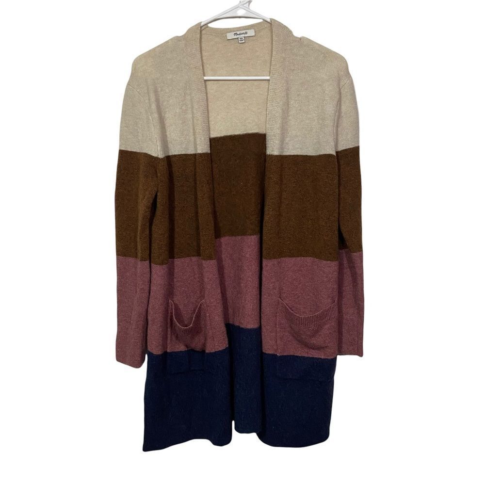 Madewell Striped Open Front Knit Cardigan Sweater